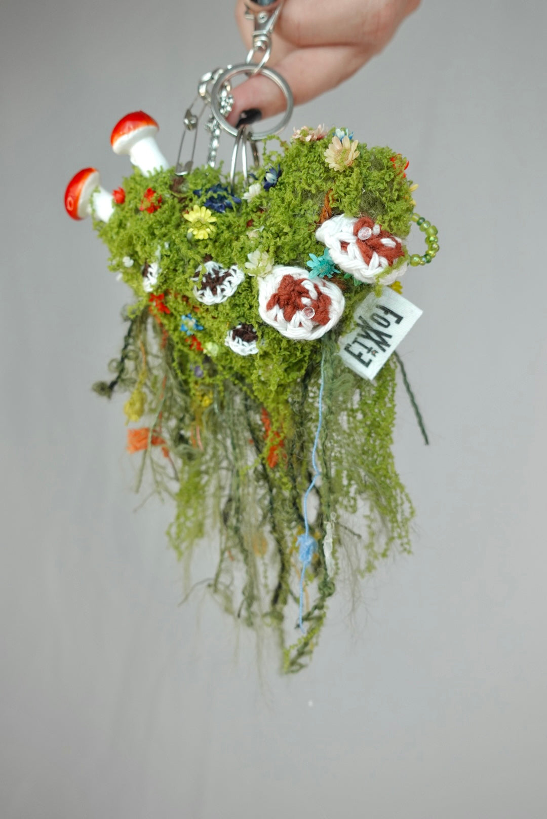 Mossy Heart Keychain