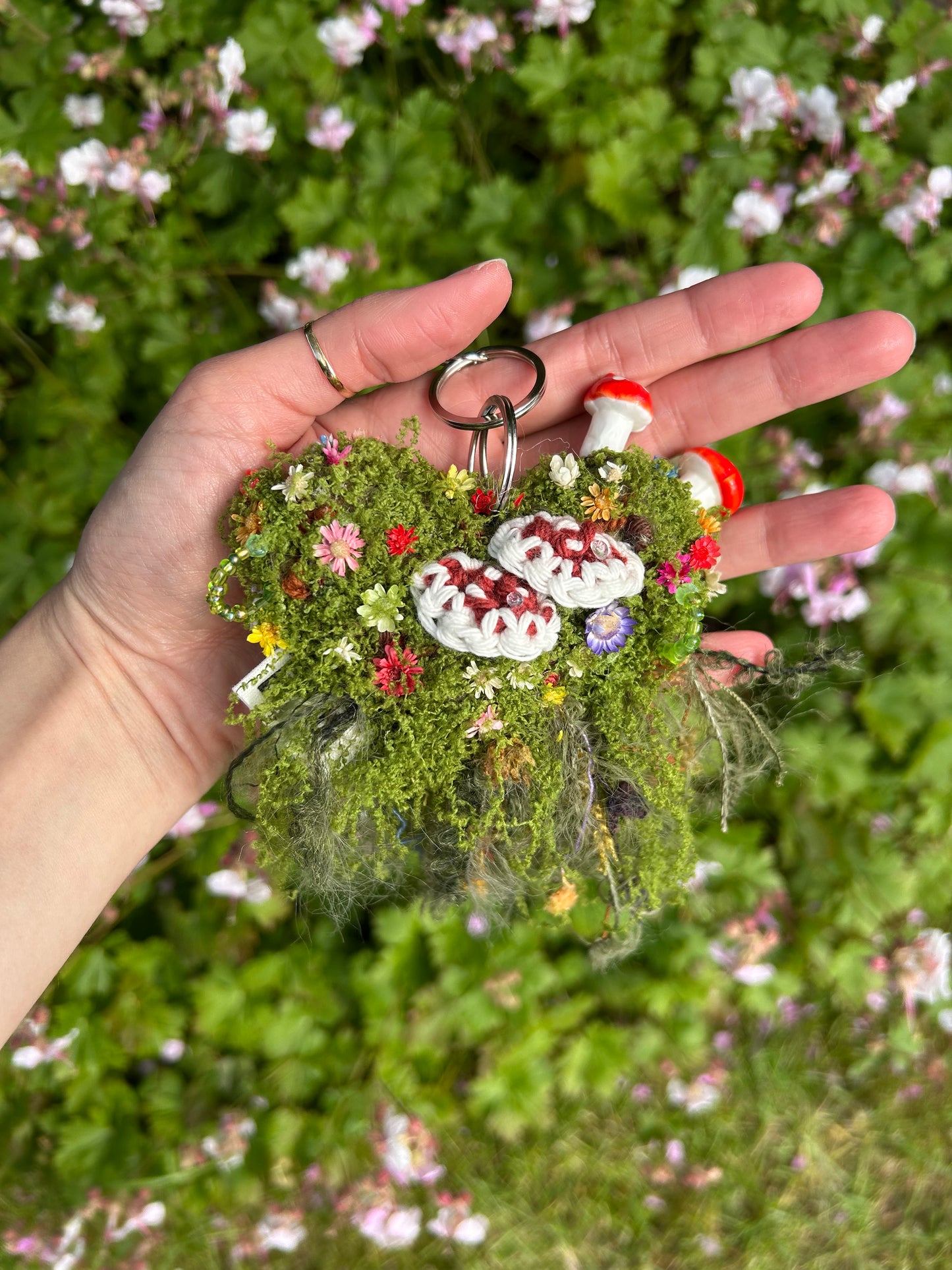 Mossy Heart Keychain