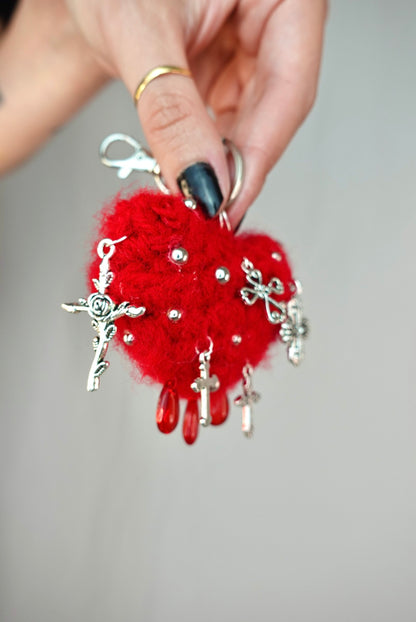 Cross Heart Keychain
