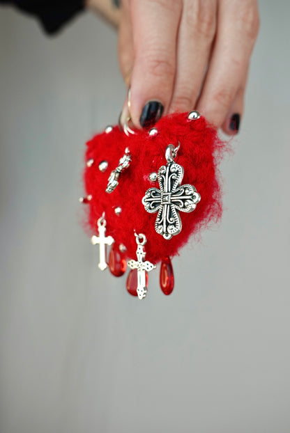 Cross Heart Keychain