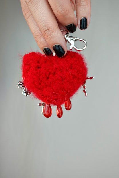 Cross Heart Keychain