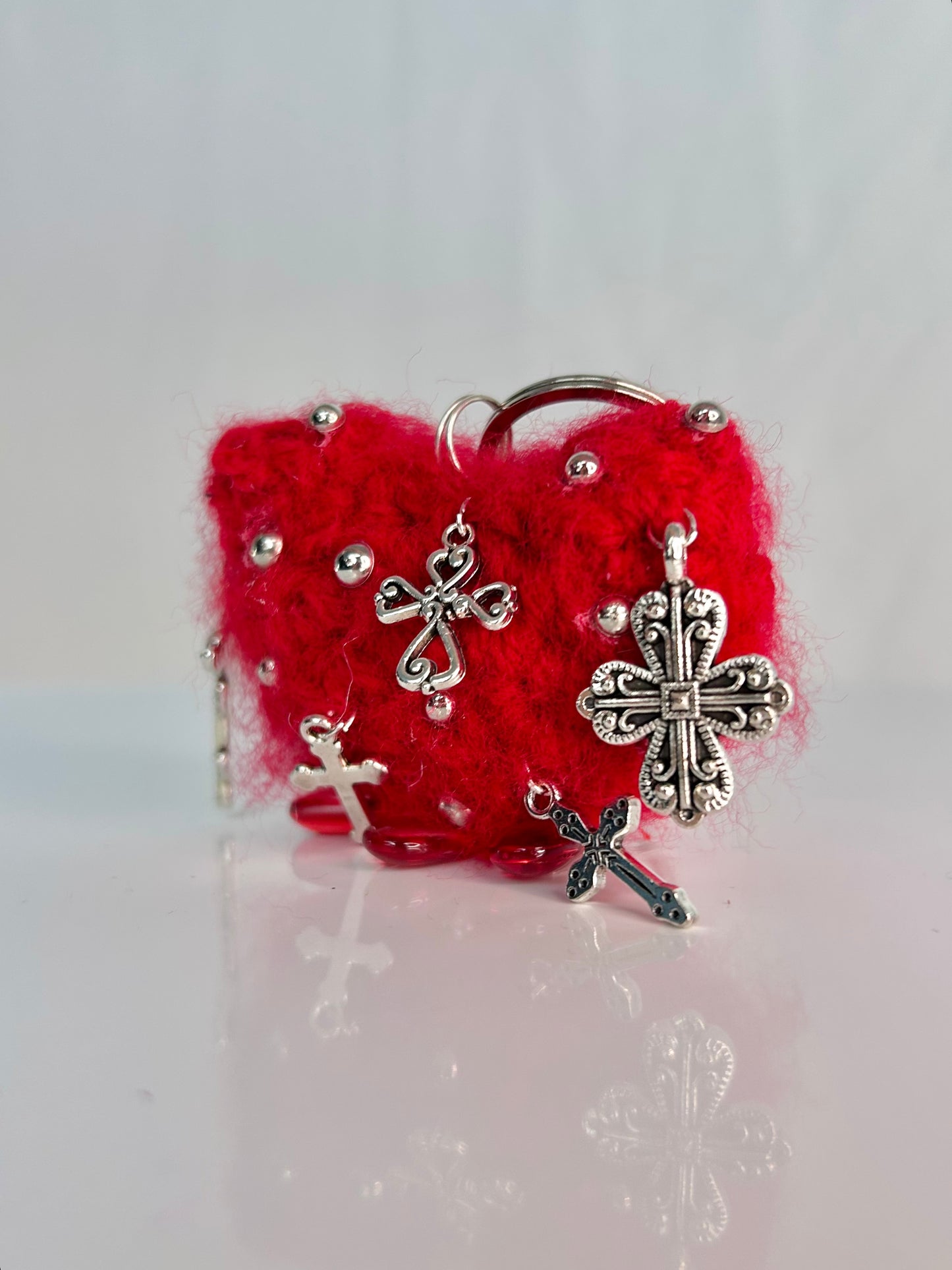 Cross Heart Keychain