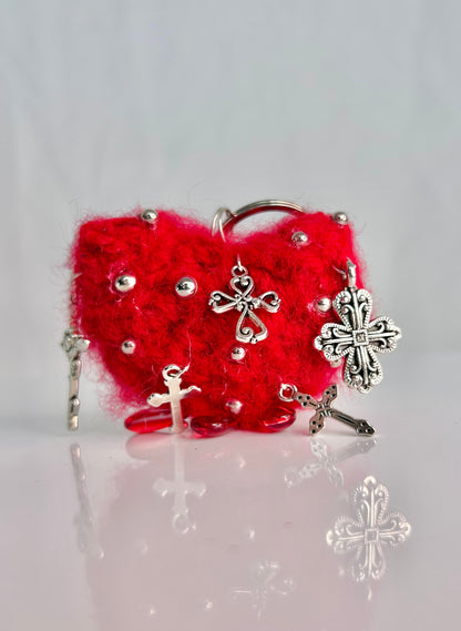 Cross Heart Keychain